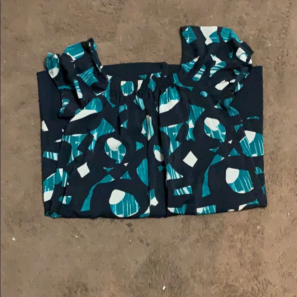 Blue,white and black dress